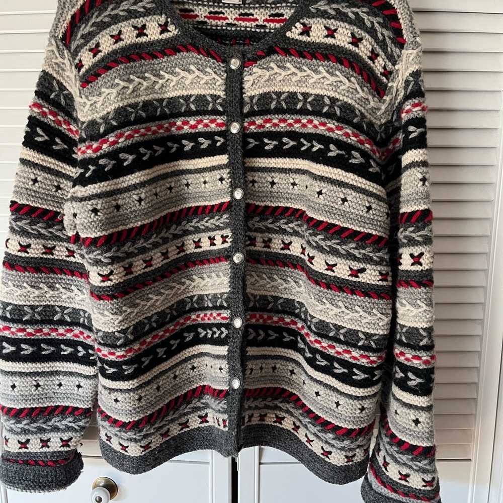 A Talbots Multicolor Patterned Cardigan